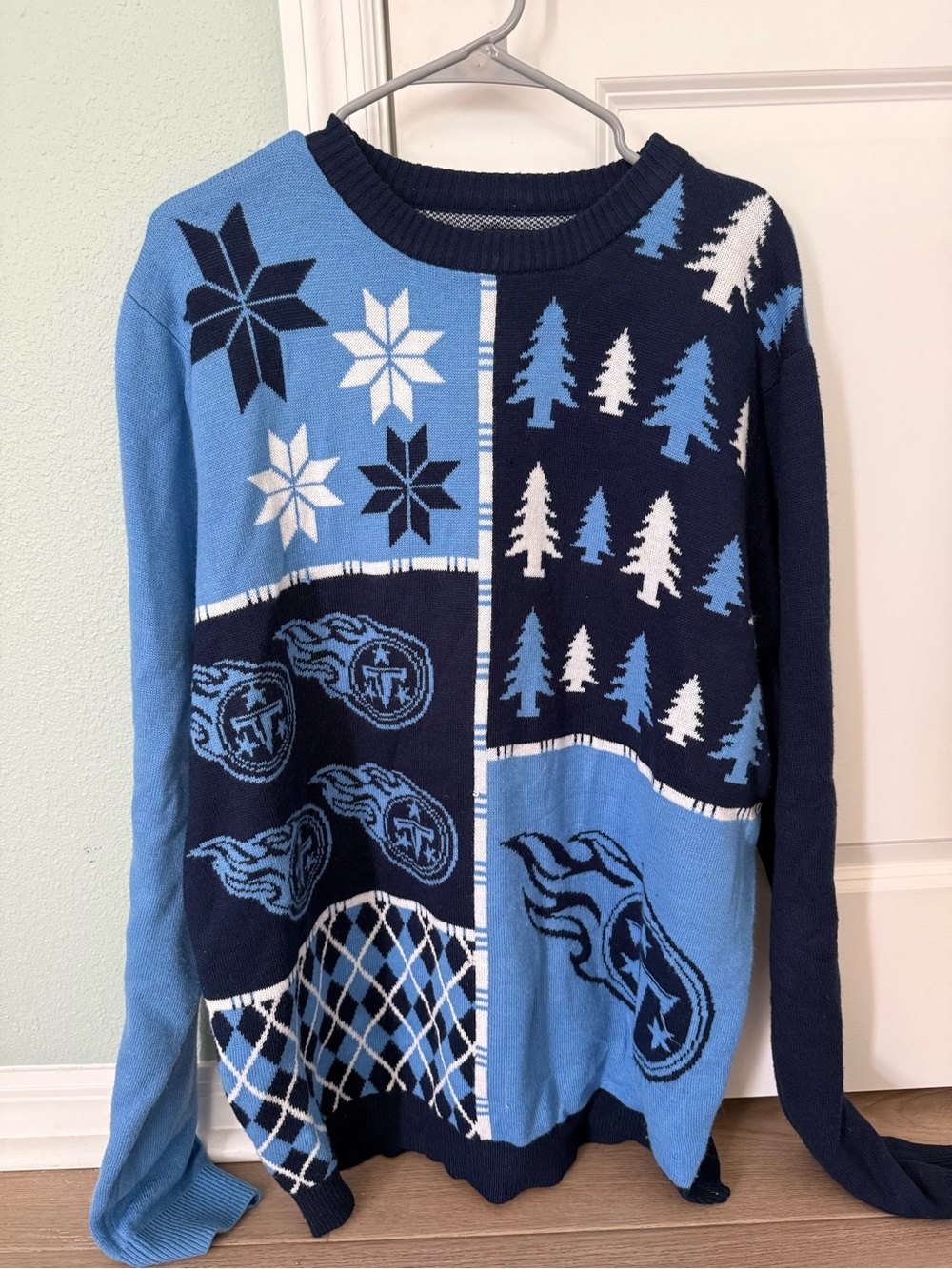 Tennessee Titans Blue and Navy Ugly Christmas Sweater